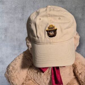Cream Hat with Smokey The Bear Embroidery (Teddy Bear Not Included)